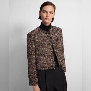 NWT Theory Cropped Jacket in Wool-Blend Tweed (Size 12)